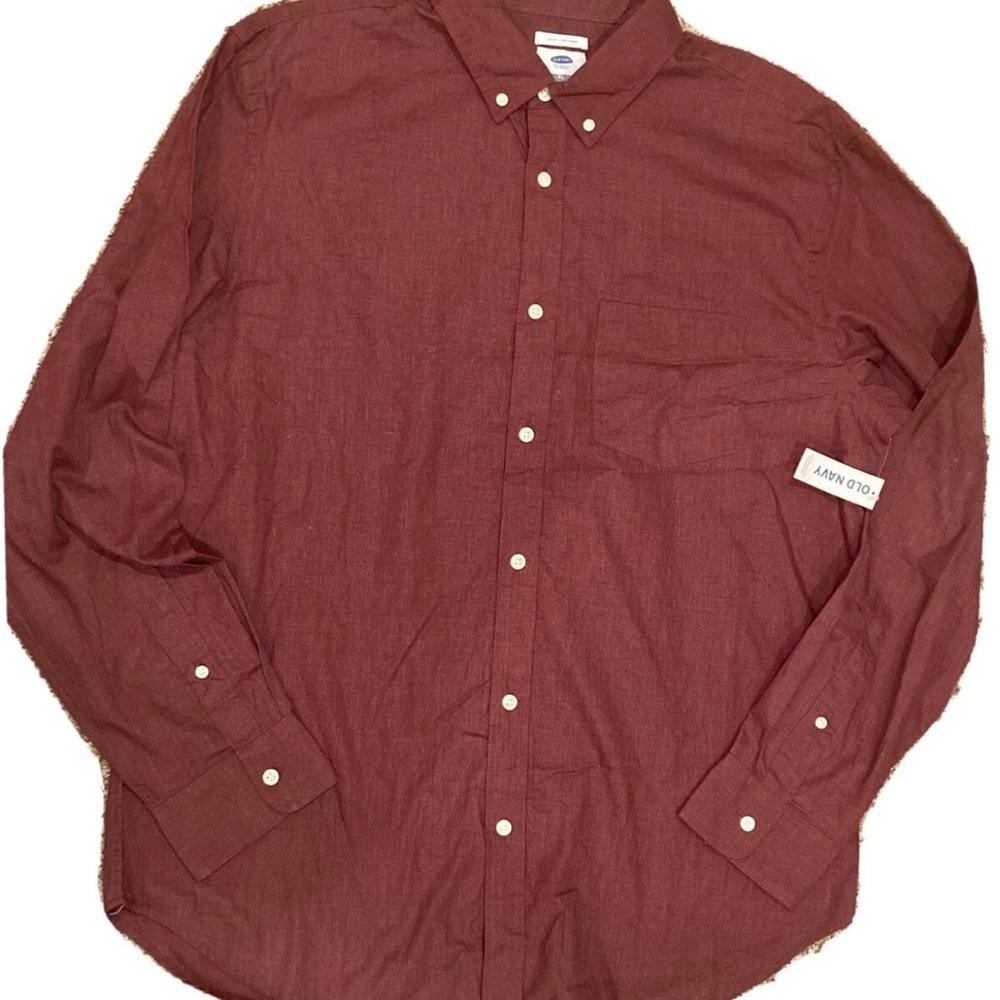 NWT Old Navy Men's XL Burgundy Button Down Shirt